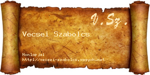 Vecsei Szabolcs névjegykártya