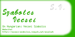 szabolcs vecsei business card